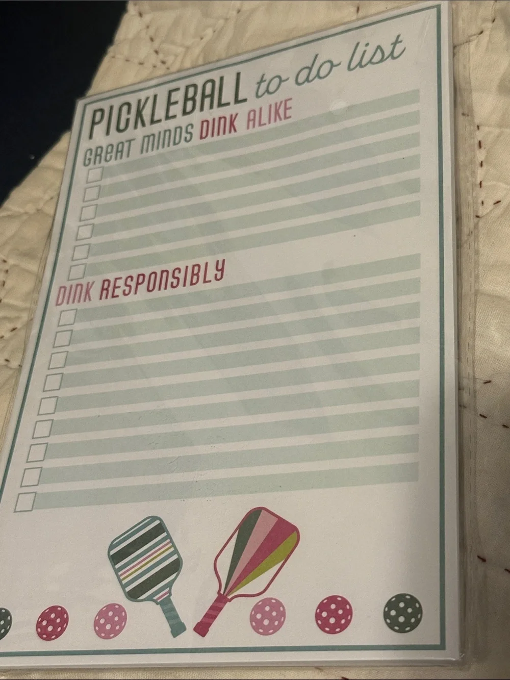 Pickleball Journal & To-Do Notepad Set - Teal and Pink